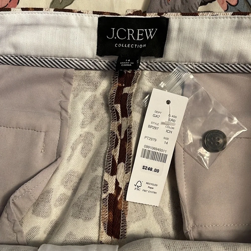 J.Crew Collection pleated wide-leg pant in leopard trench canvas BP297